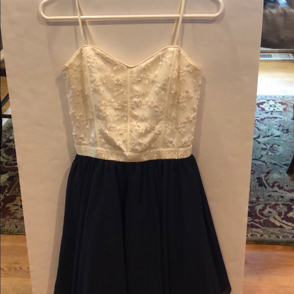 Fancy dress white and royal blue
